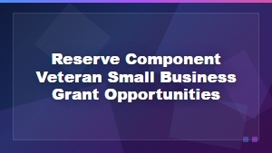 Reserve Component Veteran Small Business Grant Opportunities Guide