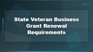 State Veteran Business Grant Renewal Requirements Guide