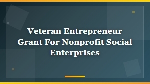 Veteran Grants for Nonprofit Social Entrepreneurs